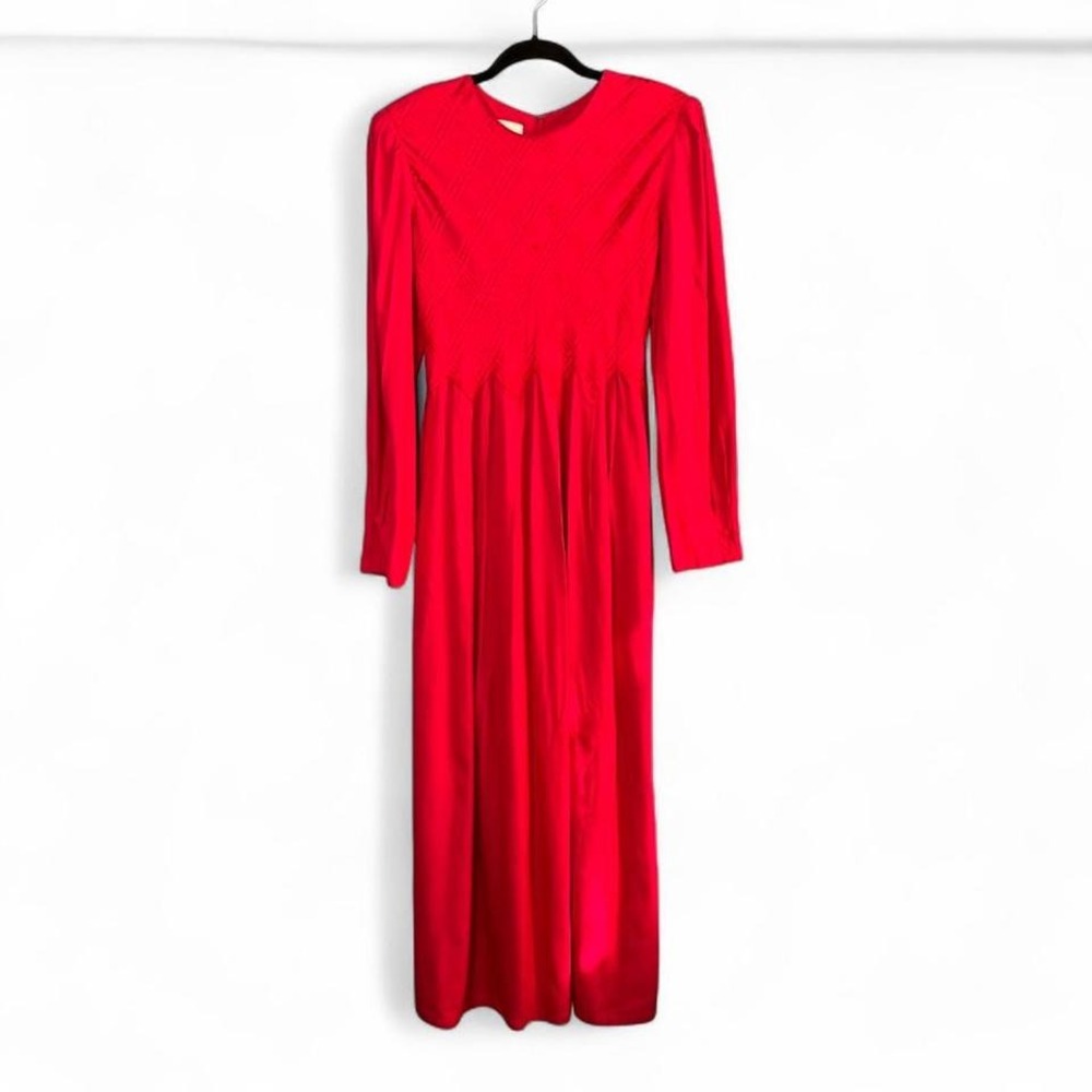 Vintage 90s Maxi Dress Women's Size 10 Sarah Elizabeth Ribbon Red Coquette Girly